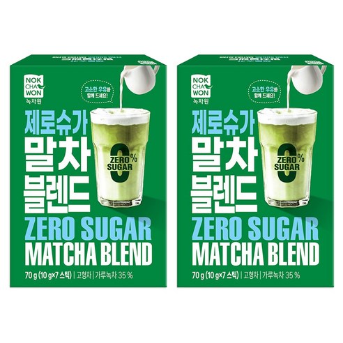 녹차원 제로슈가 말차블렌드, 2개, 7개입, 10g