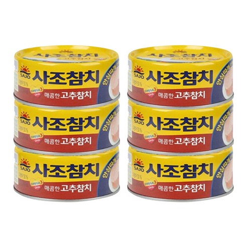 사조해표 고추참치 통조림, 100g, 6개