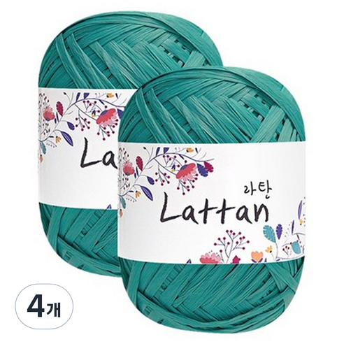 yarna 라탄 2볼 라피아실 40g, 18번(무광), 4개