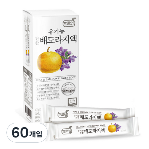 프로엠 유기농 진한 배도라지액 스틱, 10ml, 60개