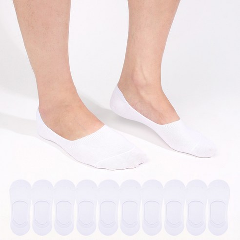 두발로 남성용 안벗겨짐 이중밴드 페이크삭스 10켤레