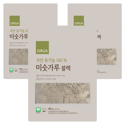 ORGA 유기농 블랙 미숫가루, 400g, 3개