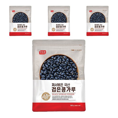 OQB 쪄서볶은 국산 검은콩가루, 4개, 500g