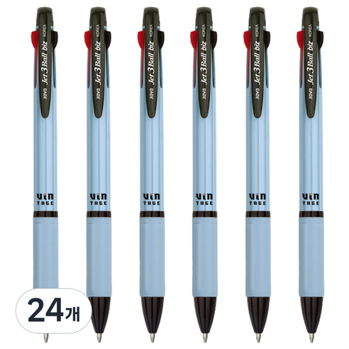 자바펜 제트 3볼 biz 빈티지 펜 0.7mm, 블루, 24개