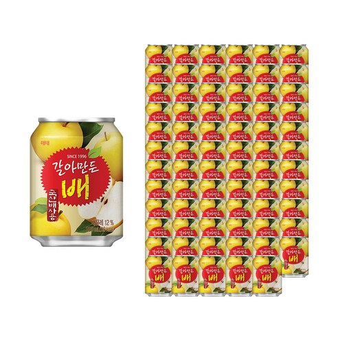 해태음료 갈아만든 배, 238ml, 72개