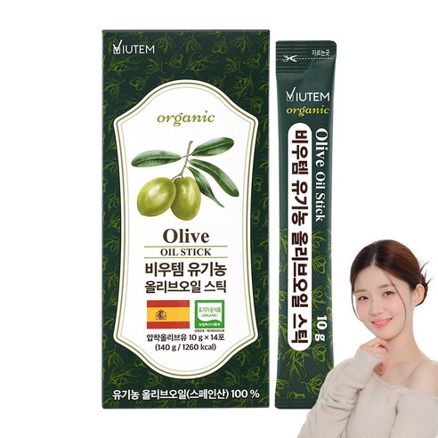 NUON 비우템 유기농 엑스트라버진 올리브오일 스틱 14개입, 140g, 1개