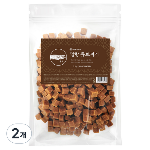 개기월식 강아지 말랑 큐브 져키, 황태, 1.1kg, 2개