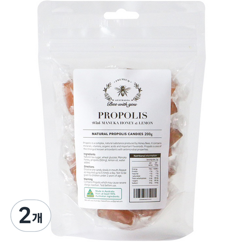 비윗유 호주 프로폴리스 캔디 오리지널, 200g, 2개