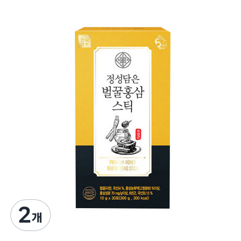 한국삼 정성담은 벌꿀홍삼스틱 30p, 2개, 300g