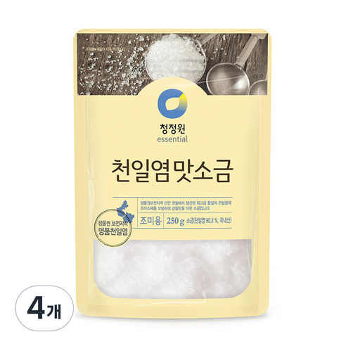 청정원 천일염 맛소금, 250g, 4개
