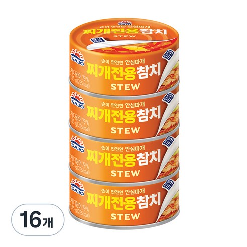 사조 찌개참치 안심따개, 135g, 16개