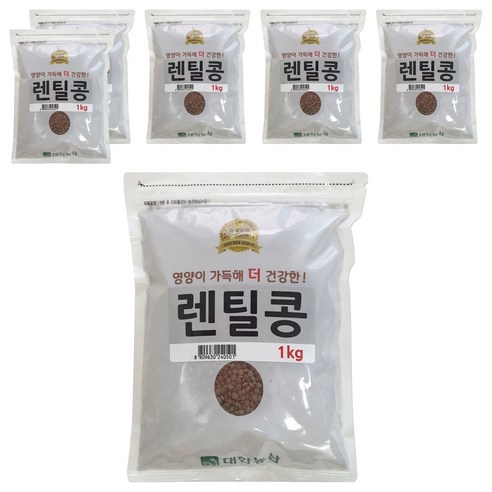 대한농산 렌틸콩, 1kg, 6개