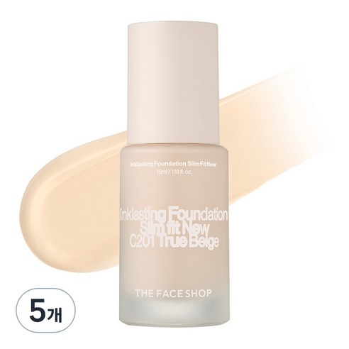 더페이스샵 잉크래스팅 파운데이션 슬림핏 뉴 15ml, 트루베이지, 5개
