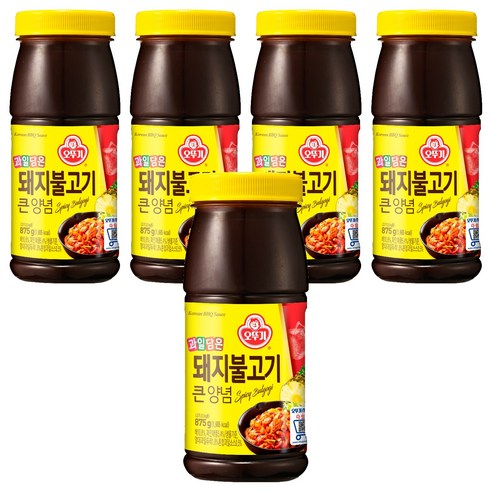 오뚜기 돼지불고기 큰 양념, 875g, 5개
