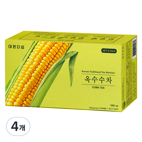 대한다업 옥수수차, 1.5g, 4개, 100개입