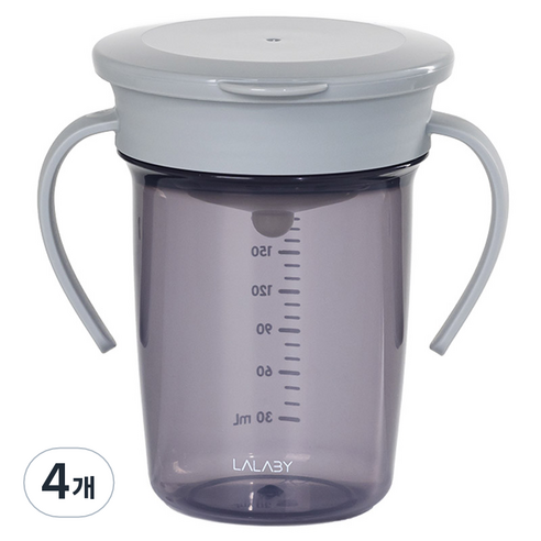 랄라비 360 흘림방지컵 240ml, 4개, 그레이