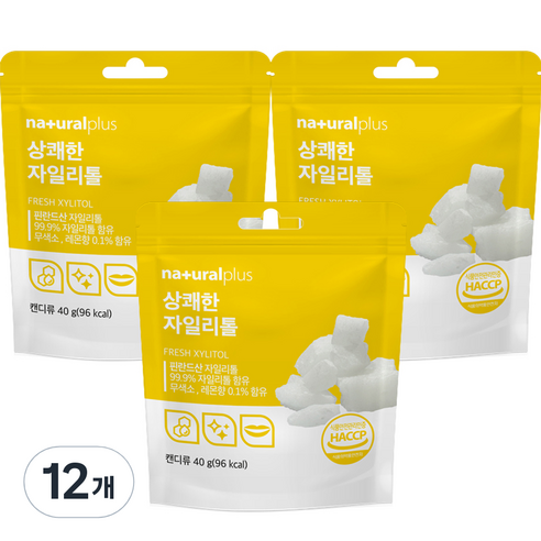 내츄럴플러스 상쾌한 자일리톨, 40g, 12개