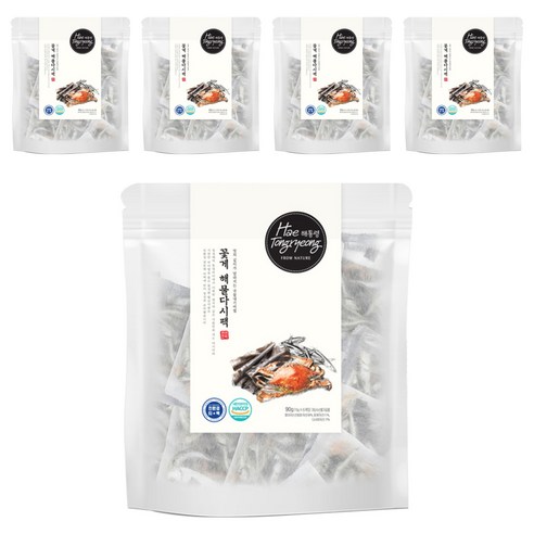 해통령 꽃게 해물다시팩, 90g, 5개