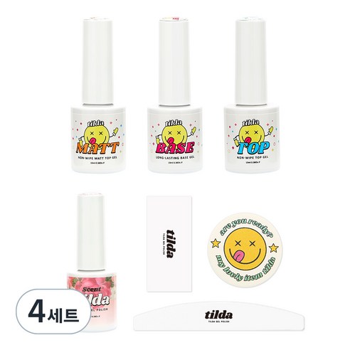 틸다 베이스젤 탑젤 매트탑젤 10ml 3개, 4세트, 베이스젤 + 탑젤 + 매트탑젤