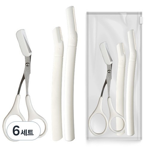 생활공식 눈썹 정리 3종 세트, 화이트, 6세트