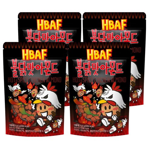 바프 불닭맛 아몬드, 120g, 4개