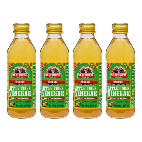 엠부스토 유기농 사과 식초, 500ml, 4개