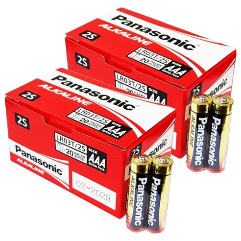 파나소닉 알카라인 건전지 AAA, 2개입, 40개