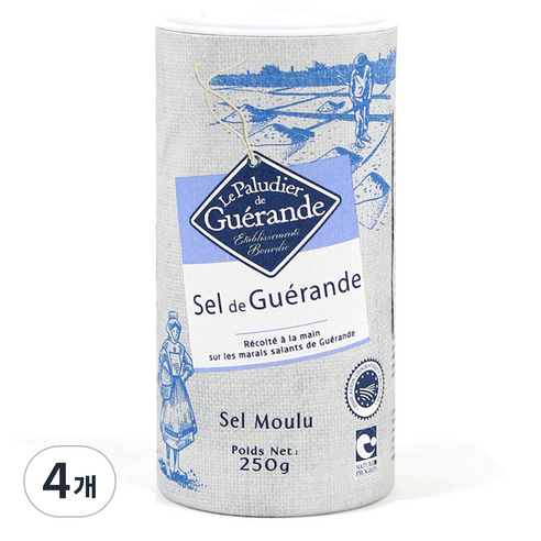 게랑드 가는 토판 천일염, 4개, 250g