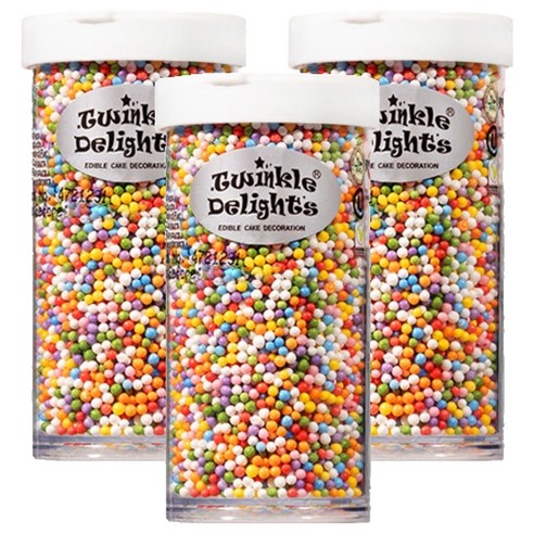 퀄리티스프링클 레인보우 넌패럴 스프링클, 75g, 3개