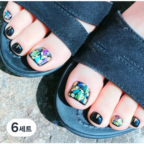 잇템샵 여름 네일아트 페디큐어 스티커 세트, 6세트, HL-002 쥬시뤼르