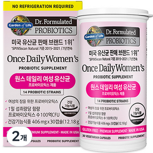 가든오브라이프 닥터포뮬레이티드 원스 데일리 여성 유산균 30p, 30캡슐, 2개
