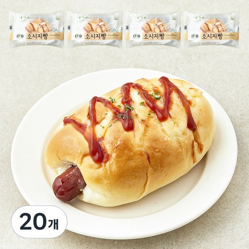디엔비 소시지빵, 70g, 1개입, 20개