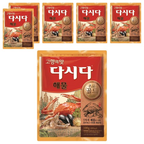 다시다 명품골드 해물 조미료, 100g, 6개