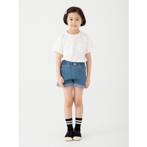 편안함과 스타일이 완벽하게 조화된 롤리트리 아동 베이직 포켓 반팔 티셔츠