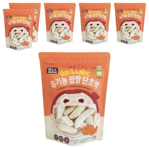 맘스스낵 유기농 팝짱 단호박, 단호박맛, 30g, 6개