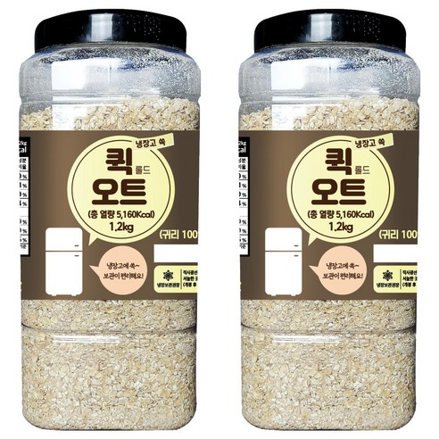 냉장고쏙 퀵 롤드 오트, 1.2kg, 2개