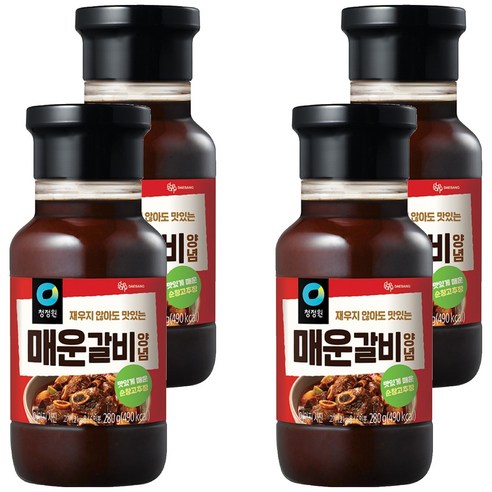 대상 청정원 매운갈비양념, 280g, 4개