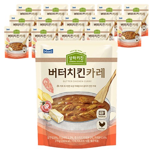 매일유업 상하키친 버터치킨카레, 170g, 15개