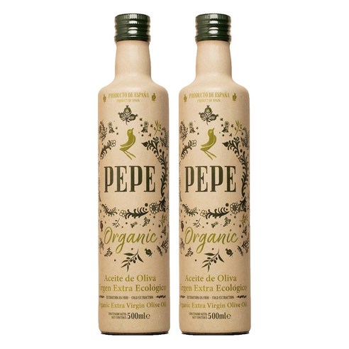 페페 유기농 냉압착 엑스트라버진 올리브유, 500ml, 2개