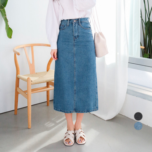  수비진 여성용 데님 롱 스커트 SP108 