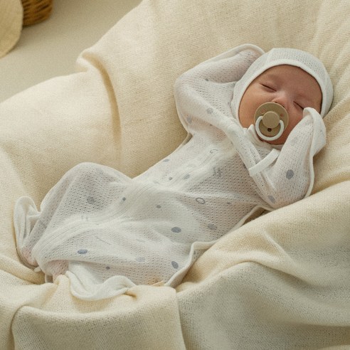 말랑하니 스와들 속싸개 메쉬 S, 땀 많은 아기에게 쾌적한 꿀잠을 선물하세요!