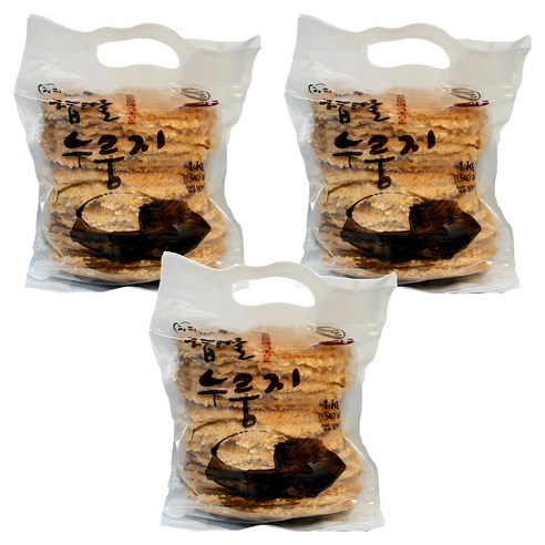 라이스웰 찹쌀누룽지, 1kg, 3개