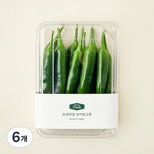 프리미엄 오이맛고추, 200g, 6개