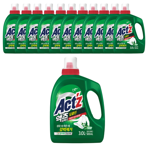 액츠 퍼펙트 딥클린 액상세제 본품, 12개