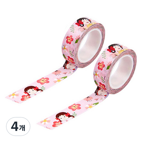 빨강머리앤 마스킹 테이프 15mm x 10m, 우리같이, 4개