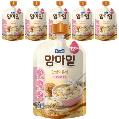 맘마밀 안심 이유식, 100g, 6개, 가리비와 두부