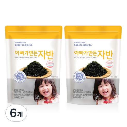 베베푸드 아빠가 만든 자반 30g, 김자반, 6개