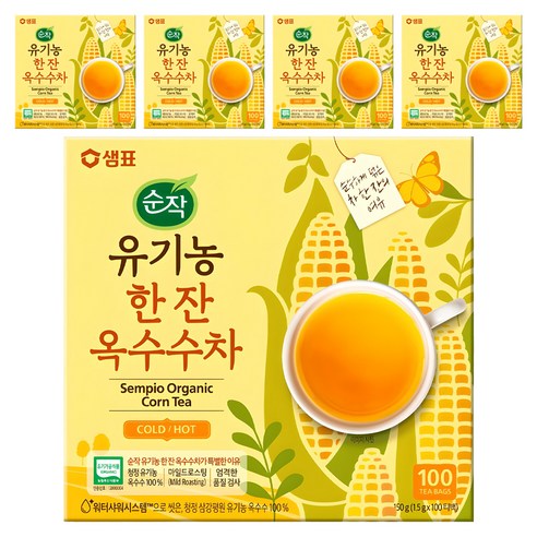 순작 유기농 한 잔 옥수수차, 1.5g, 100개입, 5개