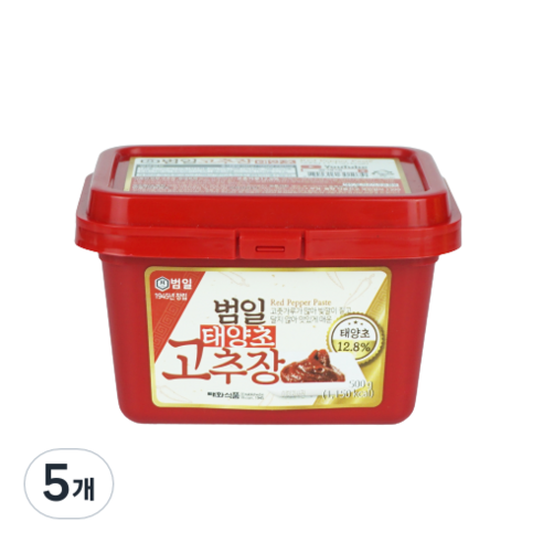 범일 태양초 고추장, 500g, 5개