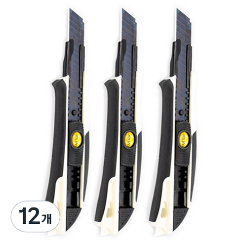 다다 SK5 블랙 고강도 커터 WIDE BLADE 커터칼 대형 18mm, 혼합 색상, 12개